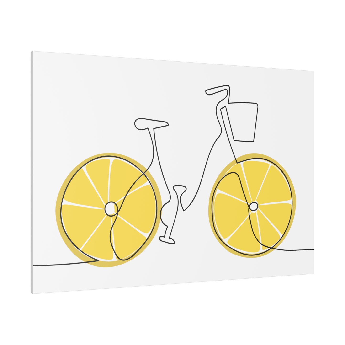 Lemon Wheel Bike Matte Canvas, Stretched, 0.75"