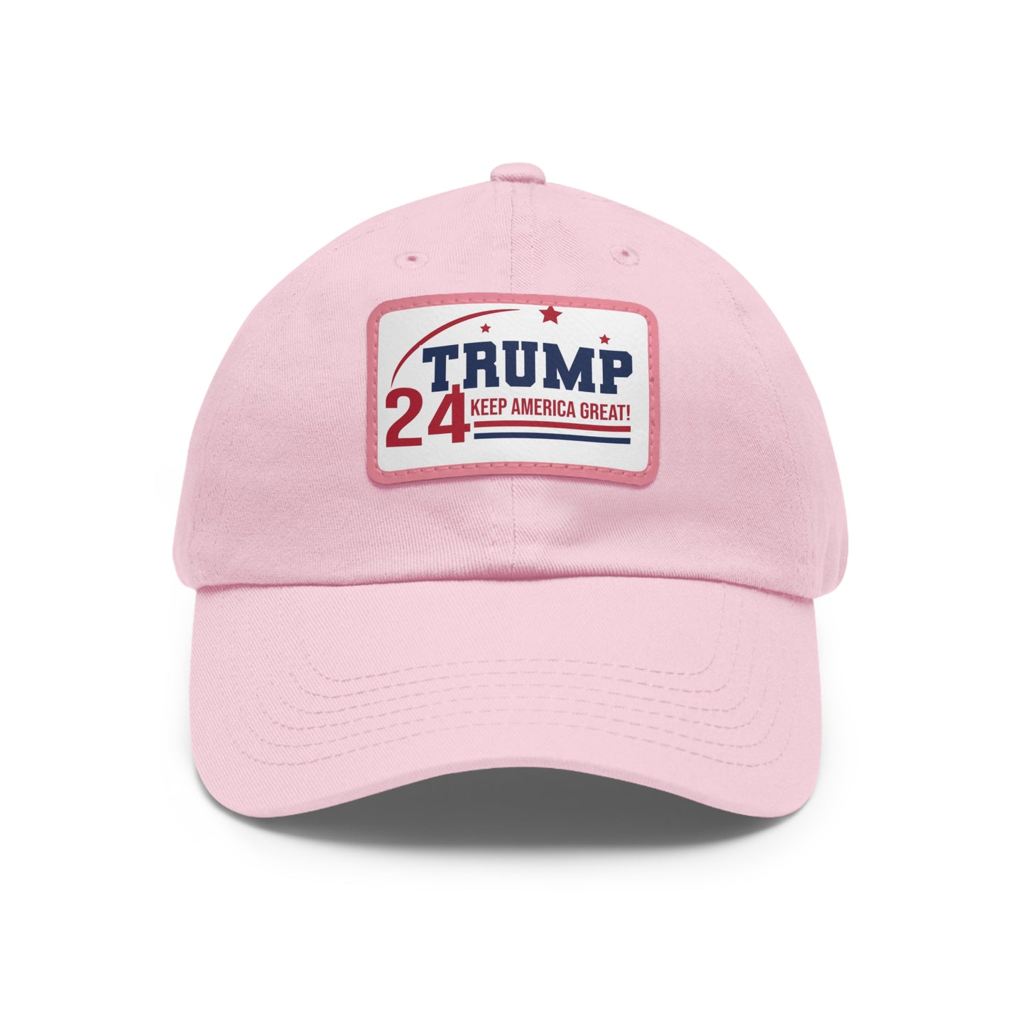 Trump 2024 Dad Hat with Leather Patch (Rectangle)