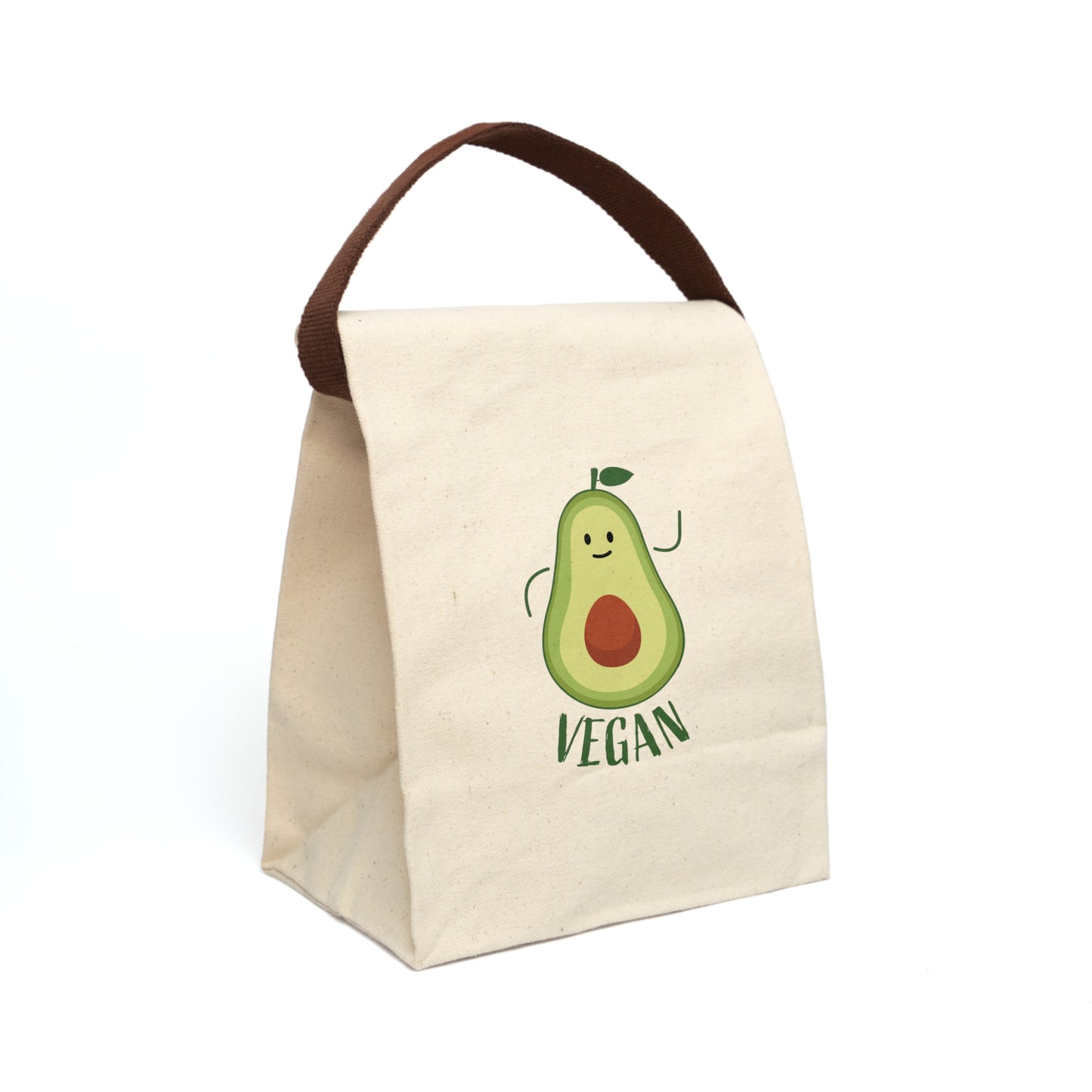 Vegan-Avocado Canvas Lunch Bag With Strap