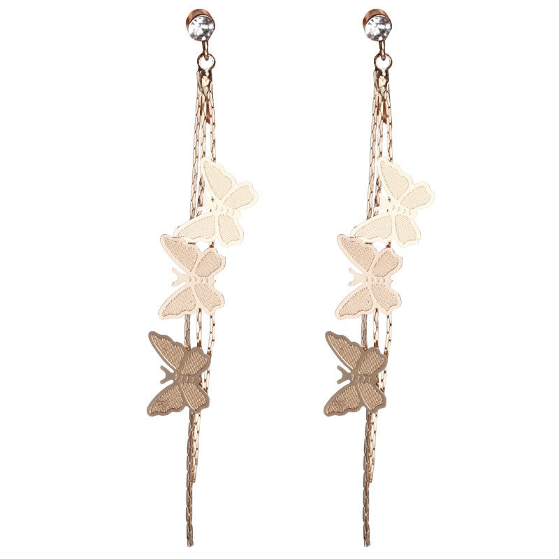 Butterfly tassel earrings