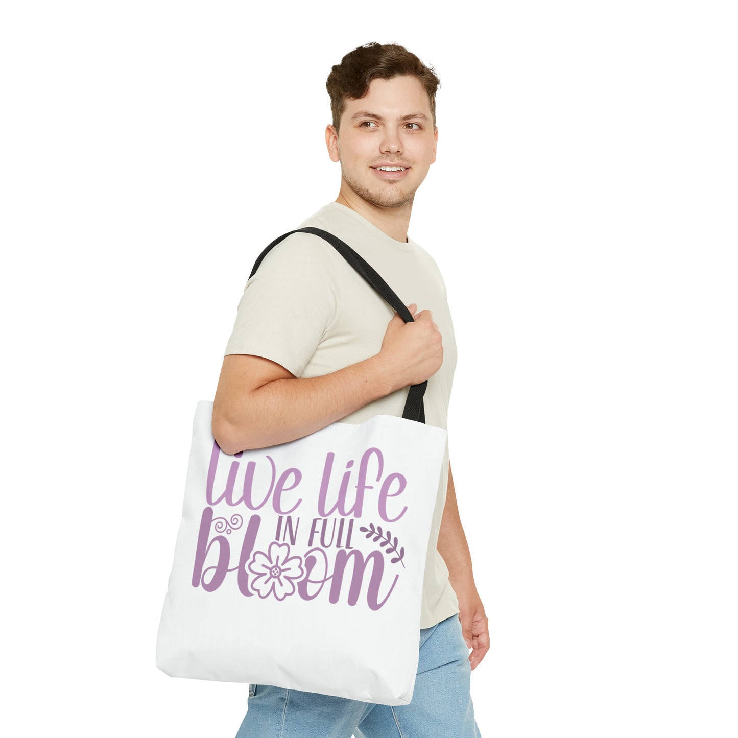 Live Life in Full Bloom Tote Bag (AOP)