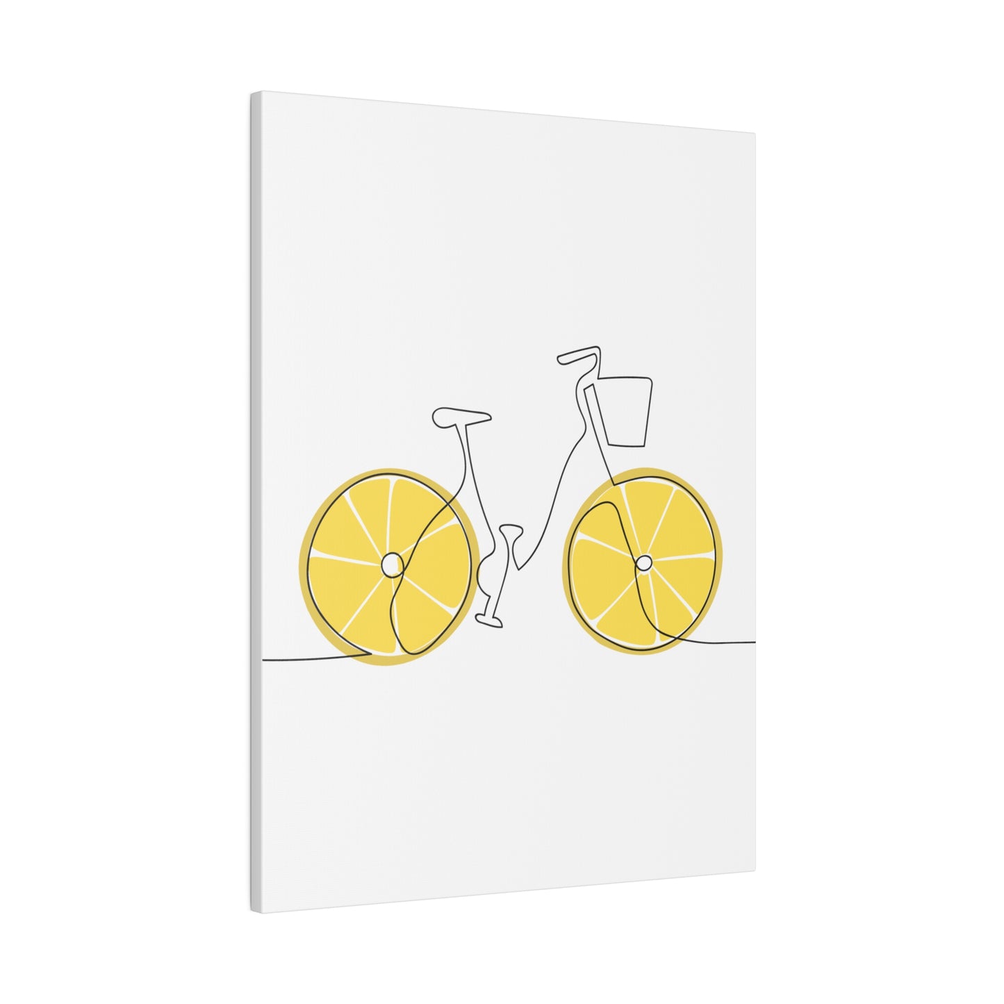 Lemon Wheel Bike Matte Canvas, Stretched, 0.75"