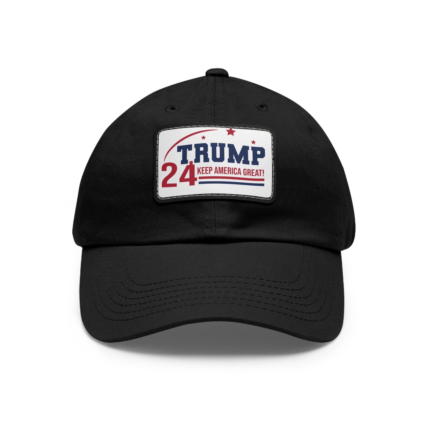 Trump 2024 Dad Hat with Leather Patch (Rectangle)