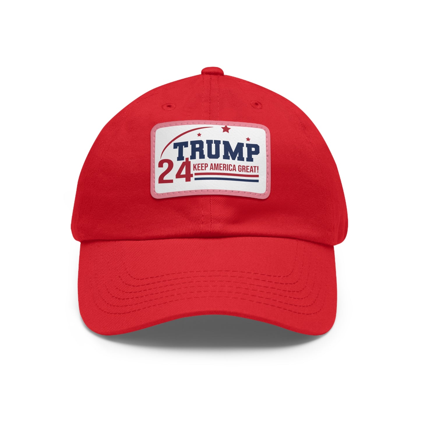 Trump 2024 Dad Hat with Leather Patch (Rectangle)