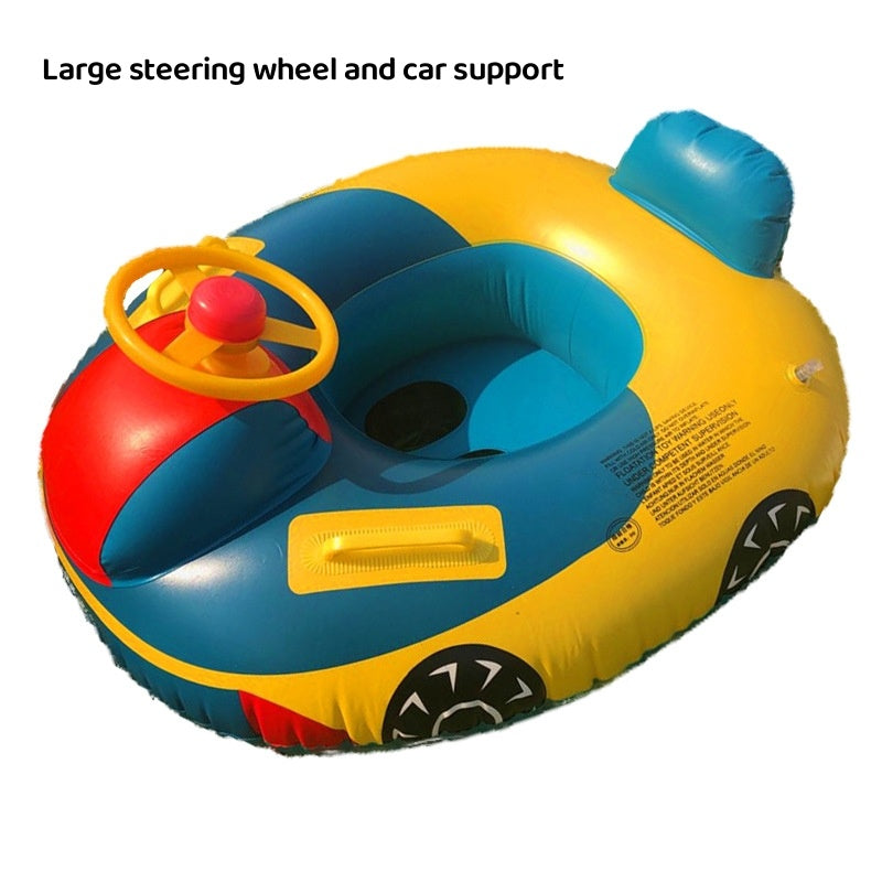 Large Thickened Car Horn Boat Steering Wheel Cross-border Swimming Ring With Canopy