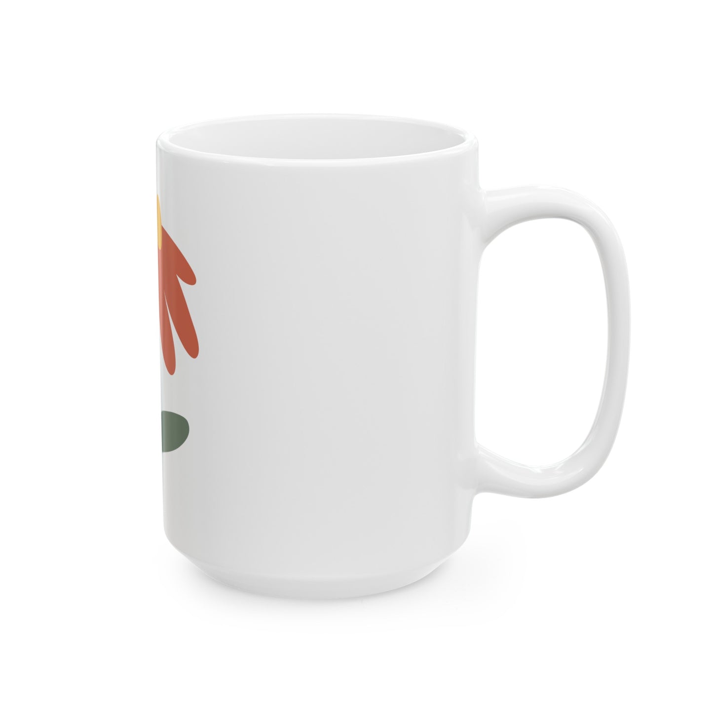 Flower Ceramic Mug, (11oz, 15oz)