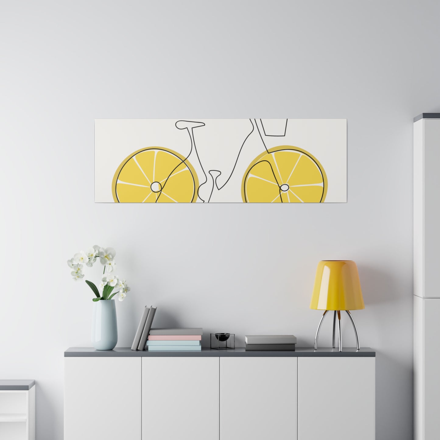 Lemon Wheel Bike Matte Canvas, Stretched, 0.75"