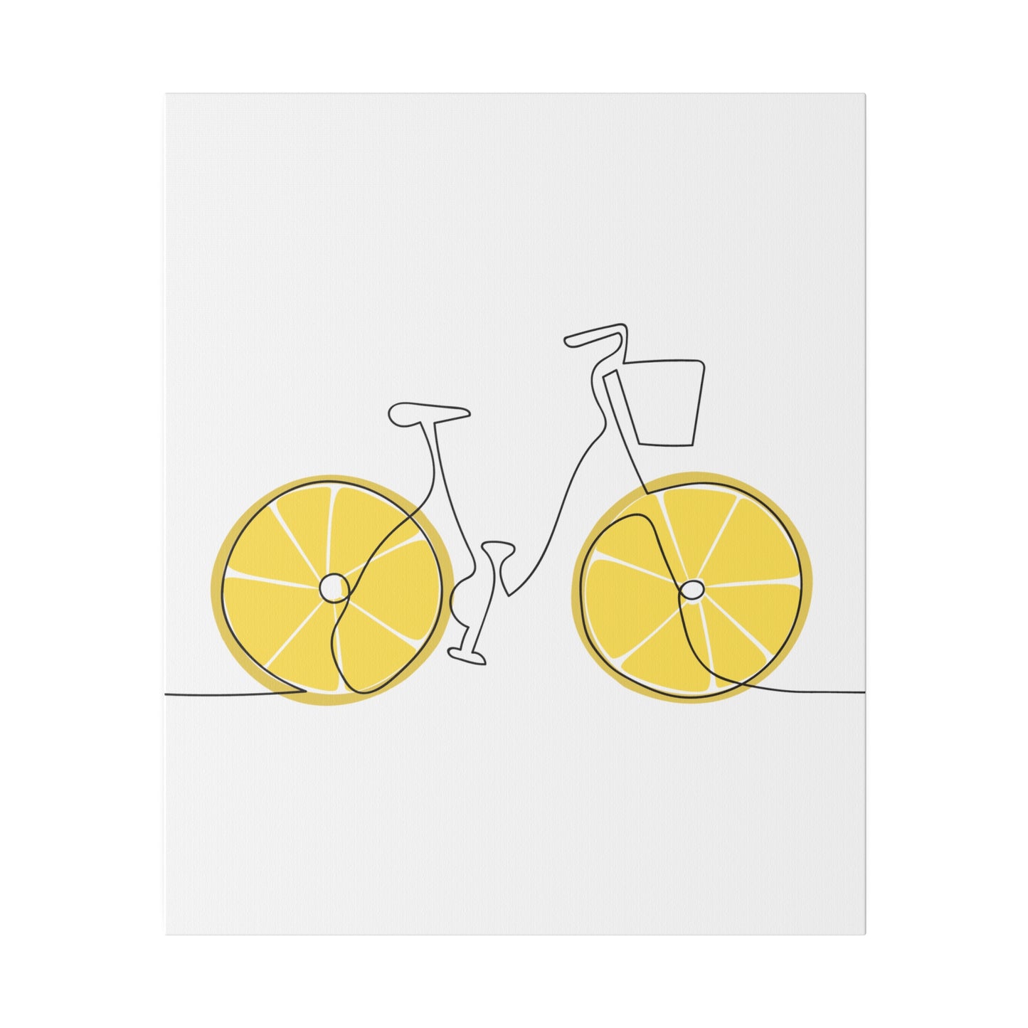 Lemon Wheel Bike Matte Canvas, Stretched, 0.75"