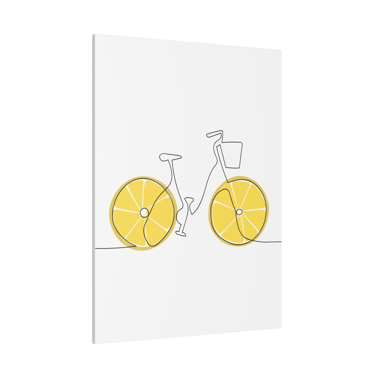 Lemon Wheel Bike Matte Canvas, Stretched, 0.75"