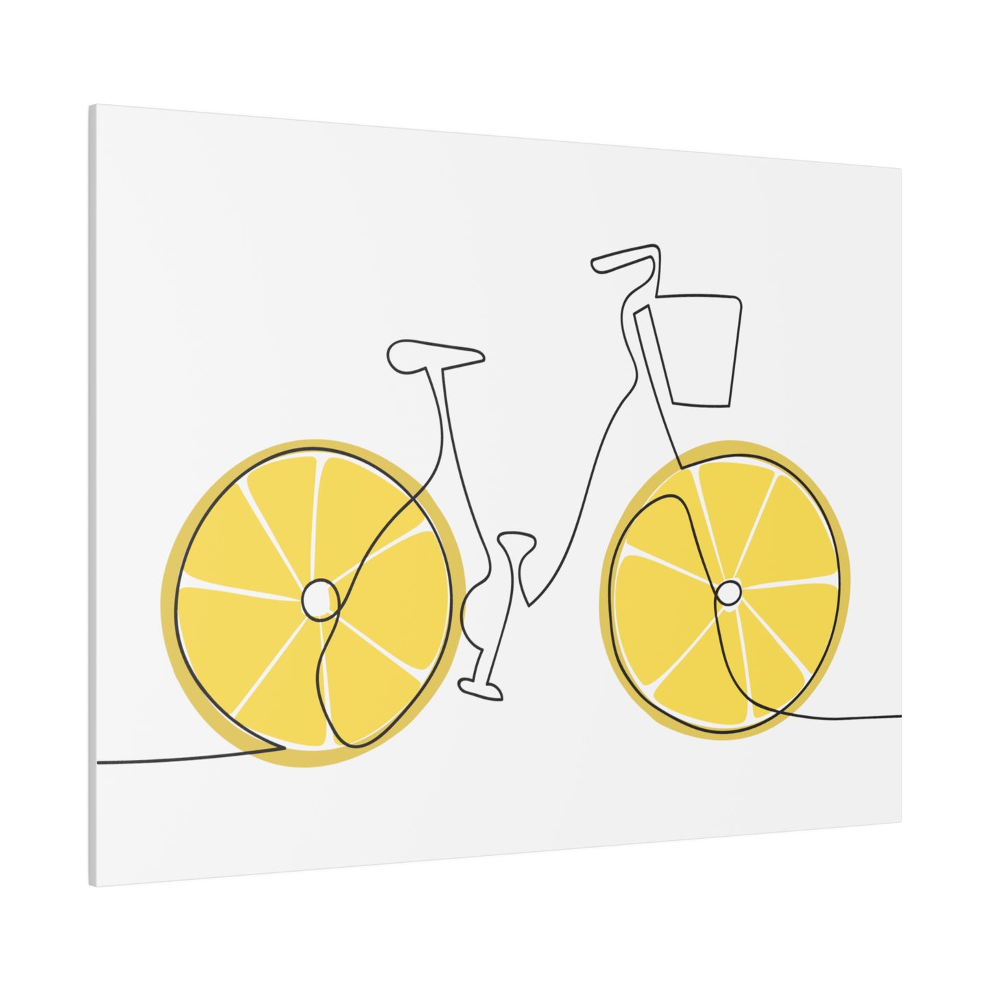 Lemon Wheel Bike Matte Canvas, Stretched, 0.75"