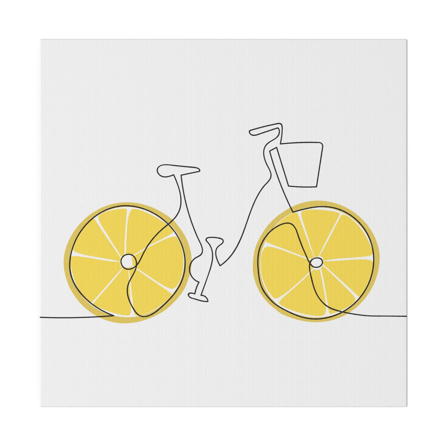 Lemon Wheel Bike Matte Canvas, Stretched, 0.75"