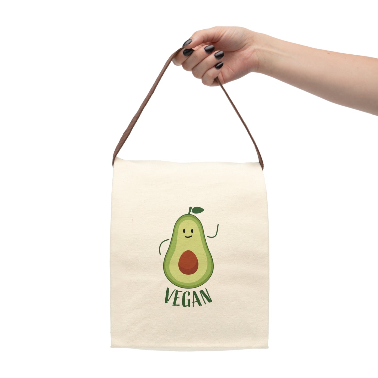 Vegan-Avocado Canvas Lunch Bag With Strap