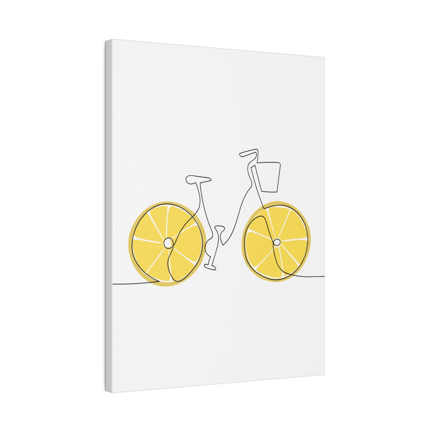 Lemon Wheel Bike Matte Canvas, Stretched, 0.75"