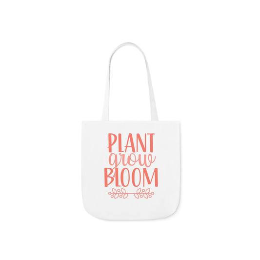 Plant Grow Bloom Spring Canvas Tote Bag, 5-Color Straps