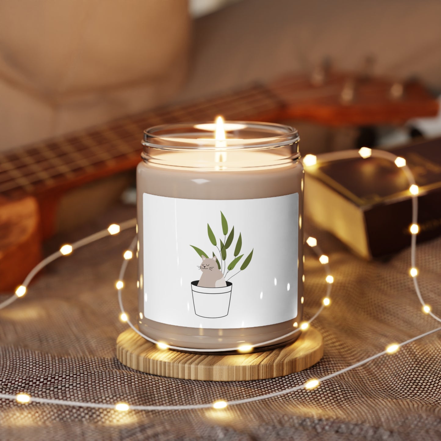 Cat/Plant Scented Soy Candle, 9oz