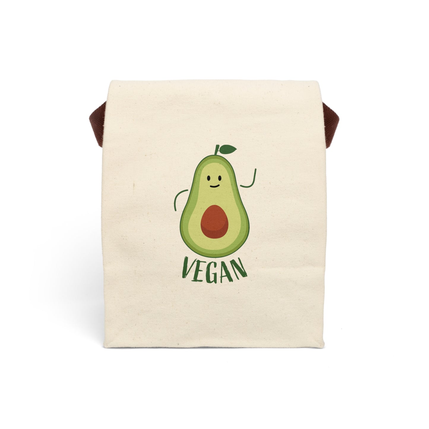 Vegan-Avocado Canvas Lunch Bag With Strap