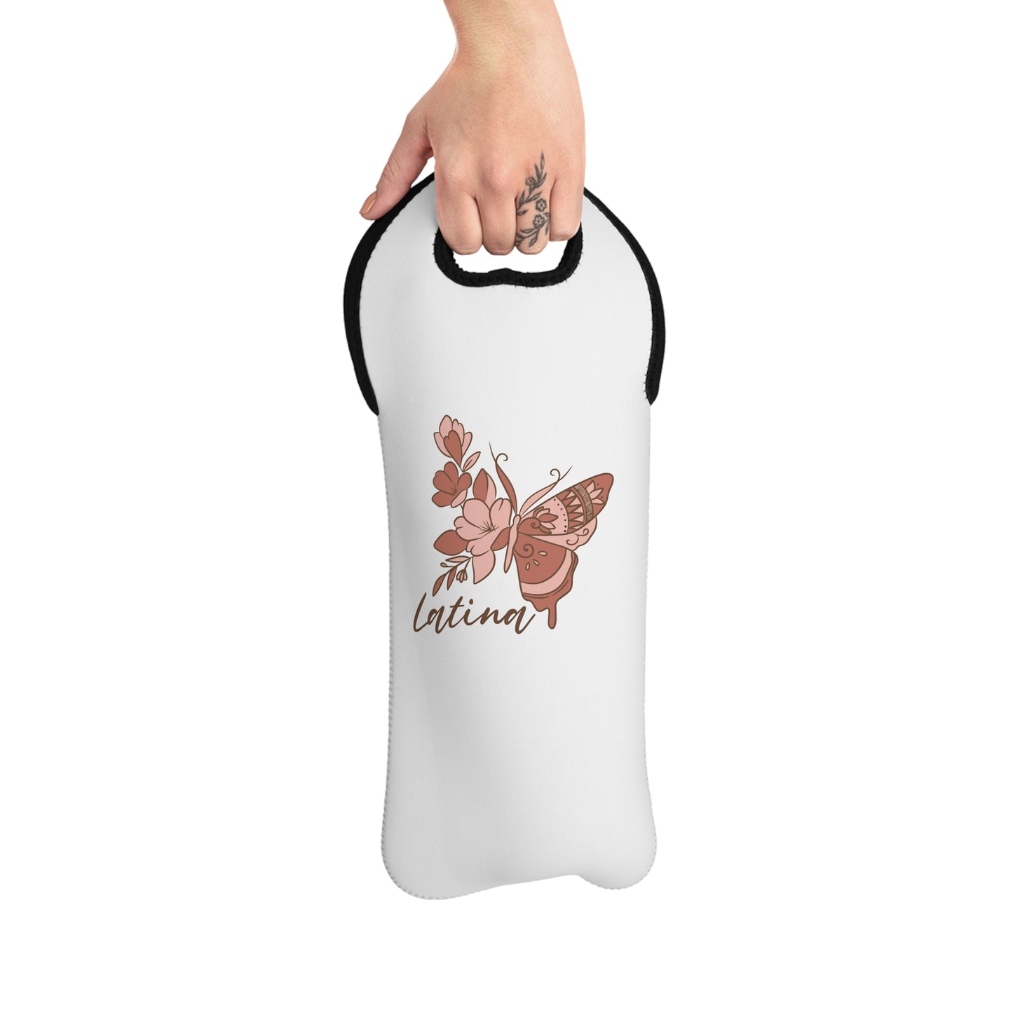 Latina Butterfly Wine Tote Bag Spanish