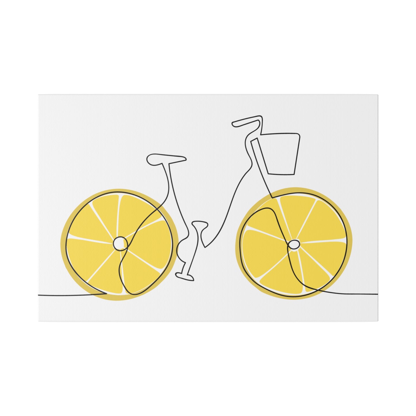 Lemon Wheel Bike Matte Canvas, Stretched, 0.75"