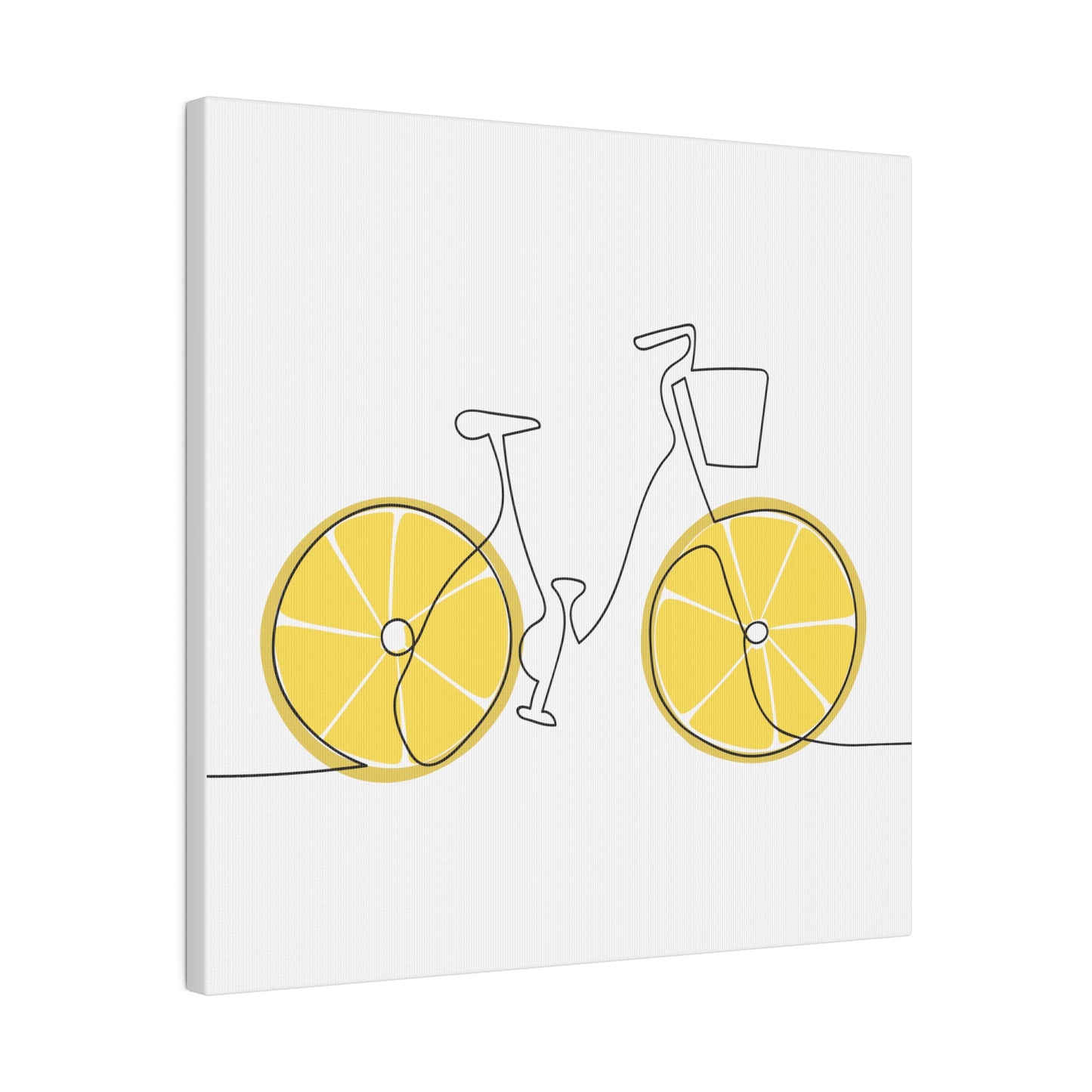 Lemon Wheel Bike Matte Canvas, Stretched, 0.75"