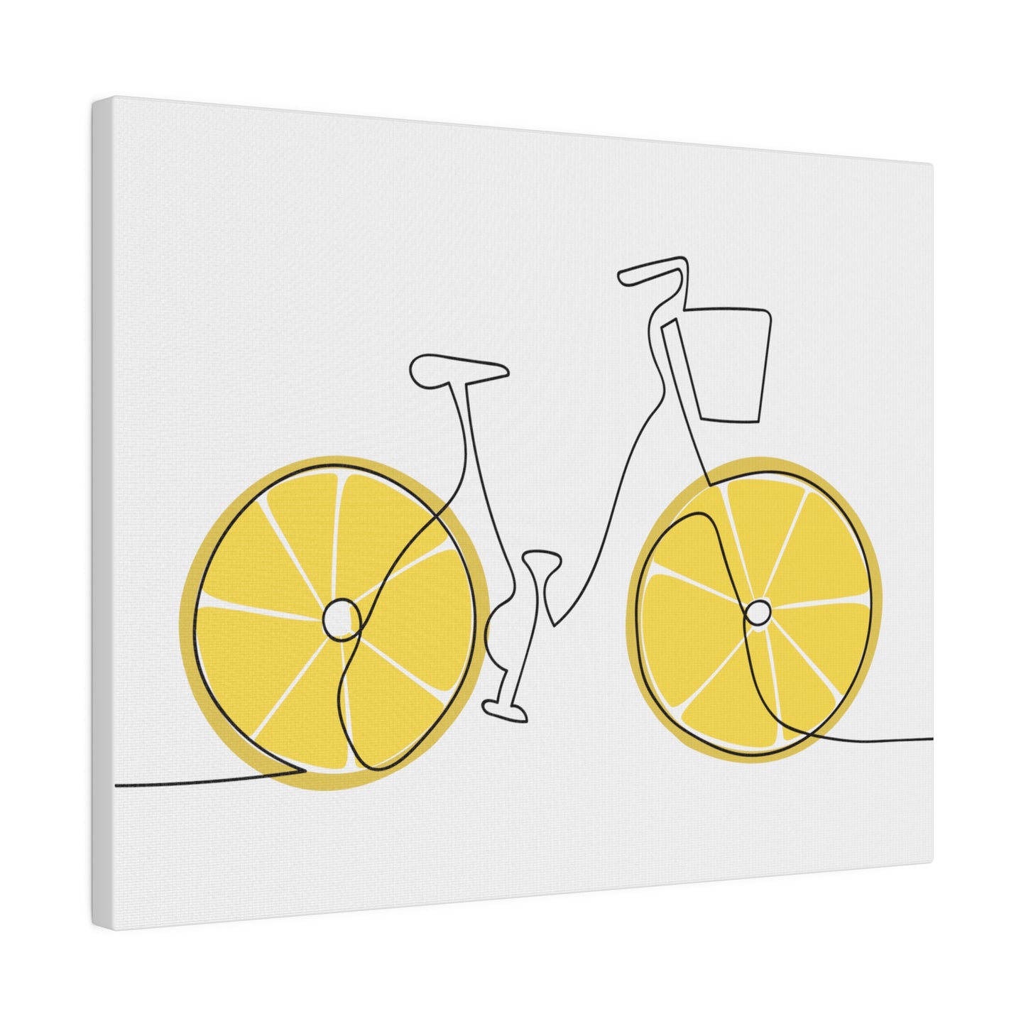 Lemon Wheel Bike Matte Canvas, Stretched, 0.75"