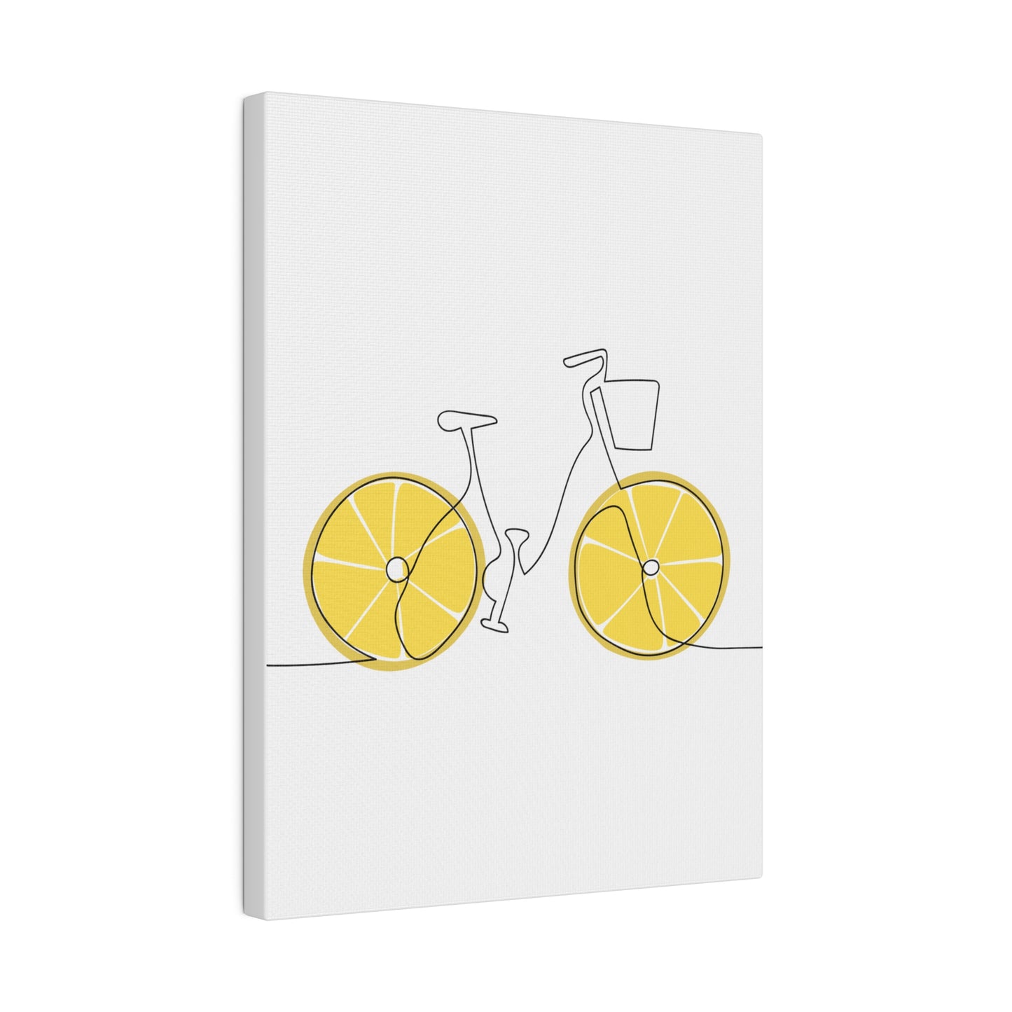 Lemon Wheel Bike Matte Canvas, Stretched, 0.75"