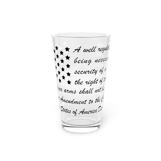 Well Regulated Militia - stars & stripes Pint Glass, 16oz