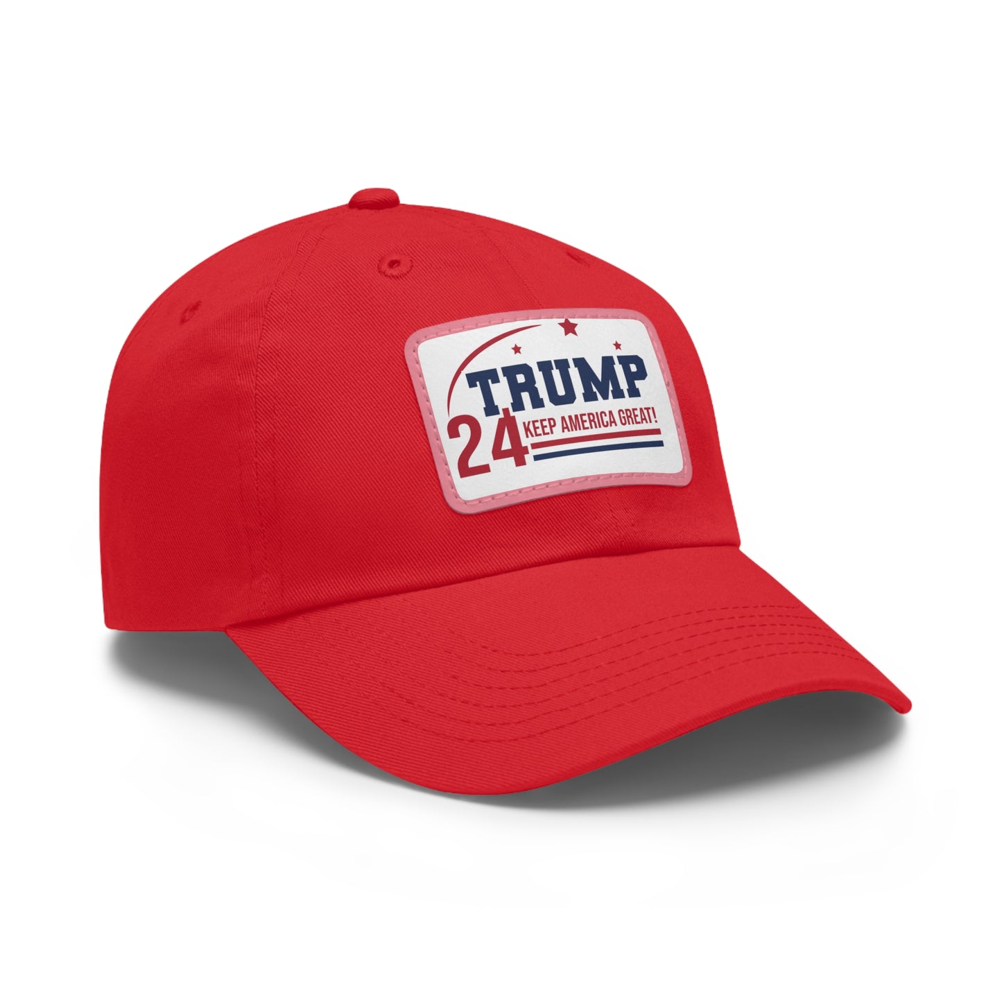 Trump 2024 Dad Hat with Leather Patch (Rectangle)