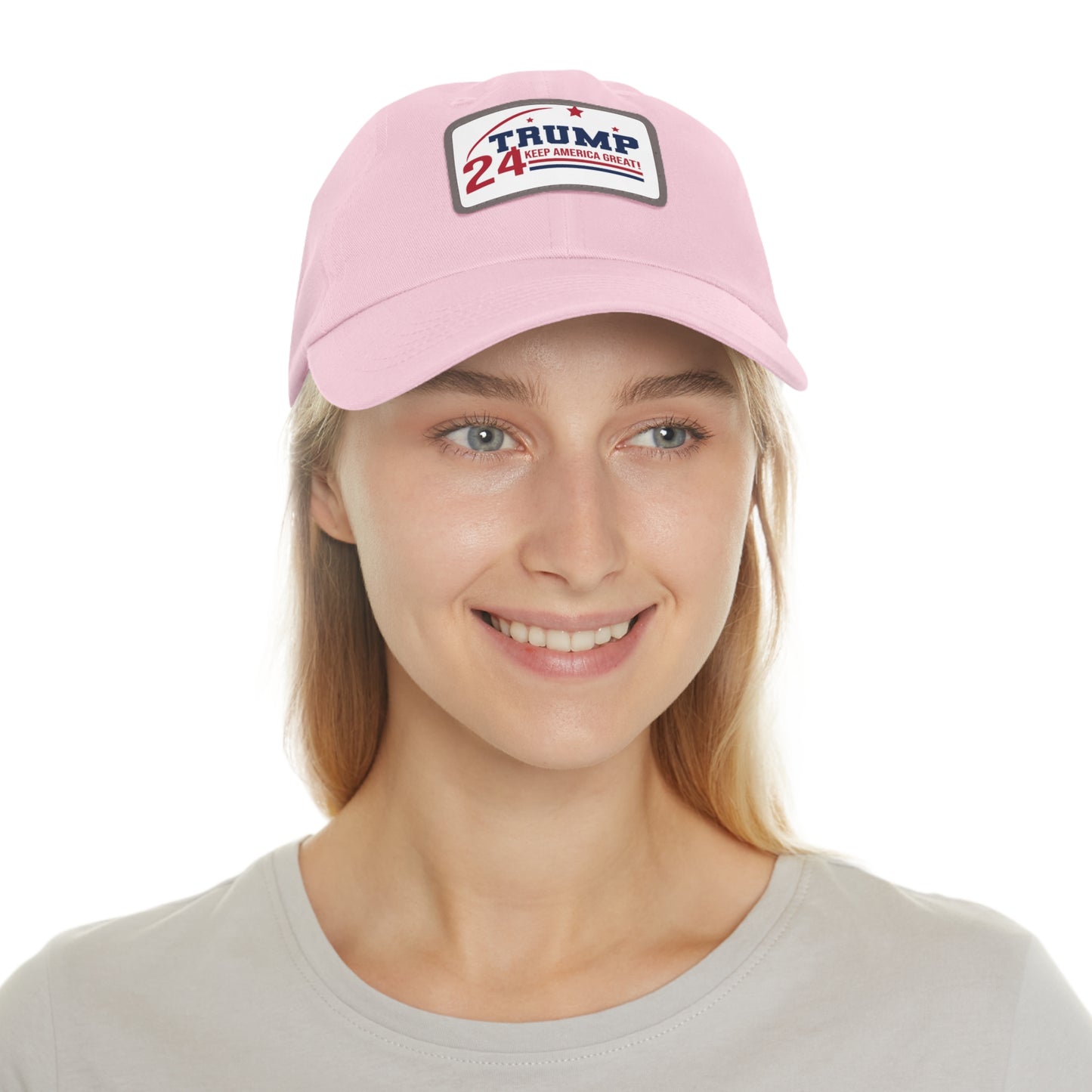 Trump 2024 Dad Hat with Leather Patch (Rectangle)