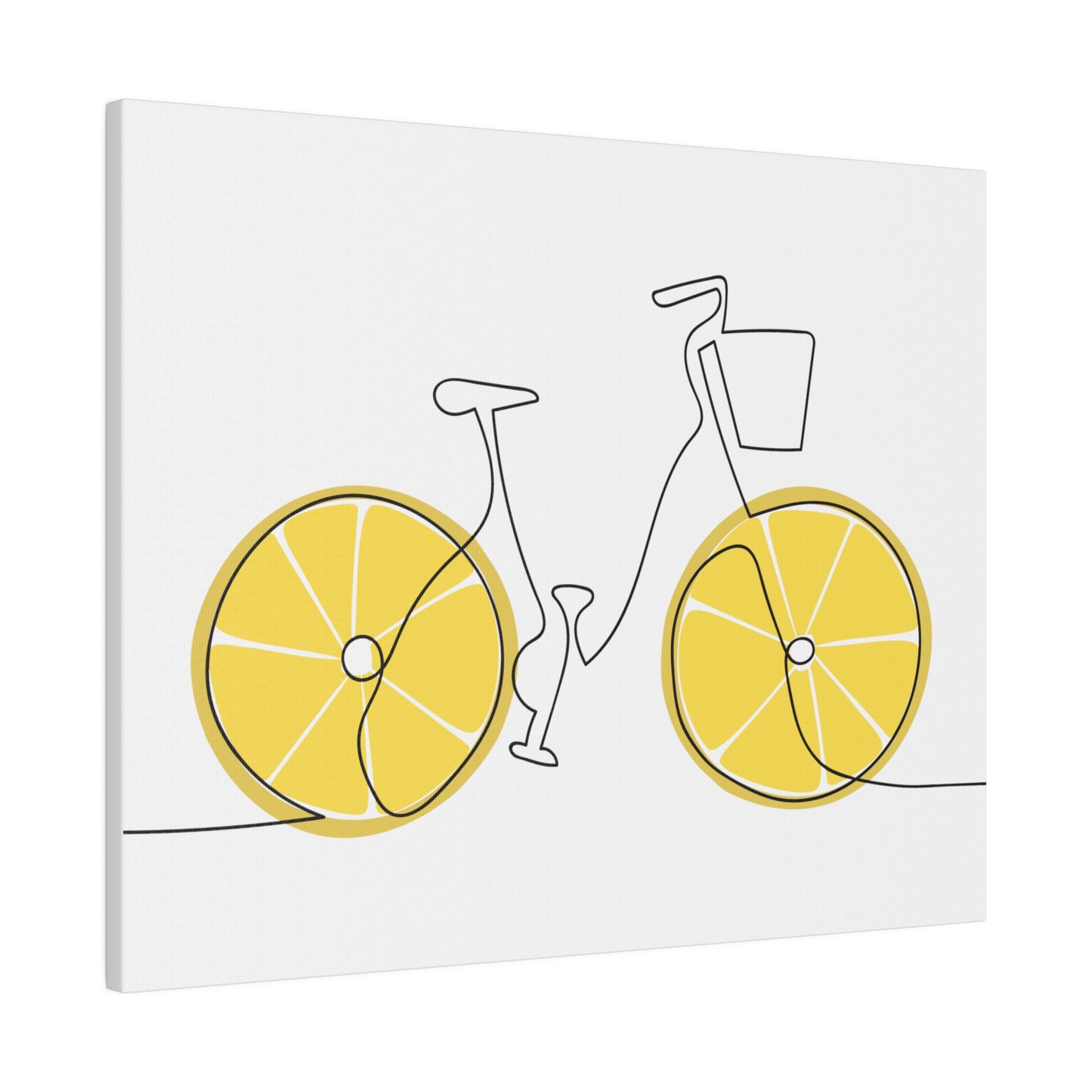 Lemon Wheel Bike Matte Canvas, Stretched, 0.75"