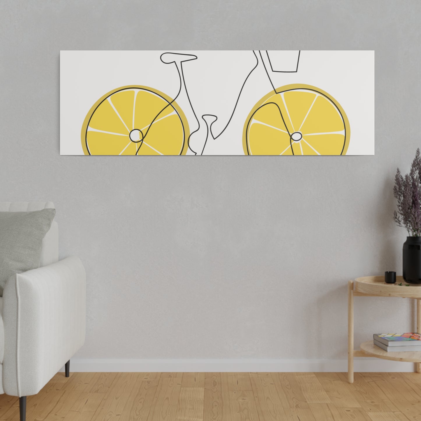 Lemon Wheel Bike Matte Canvas, Stretched, 0.75"