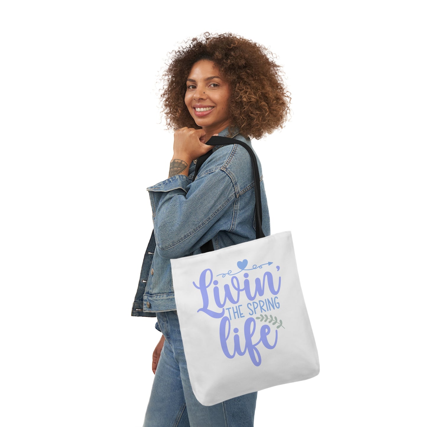 Livin' The Spring Life Canvas Tote Bag, 5-Color Straps