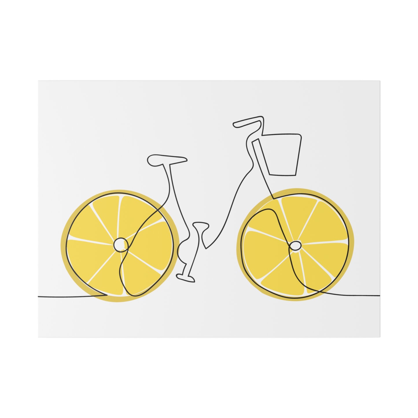 Lemon Wheel Bike Matte Canvas, Stretched, 0.75"