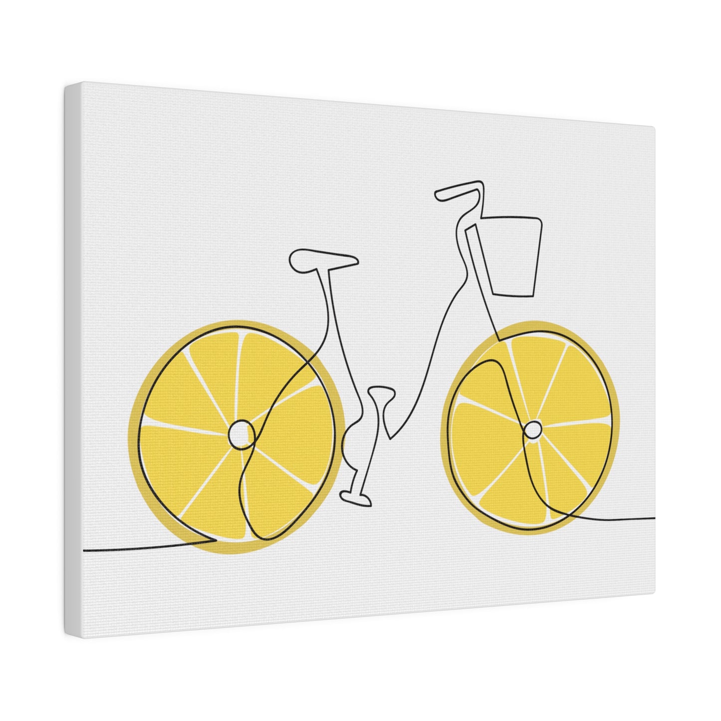 Lemon Wheel Bike Matte Canvas, Stretched, 0.75"