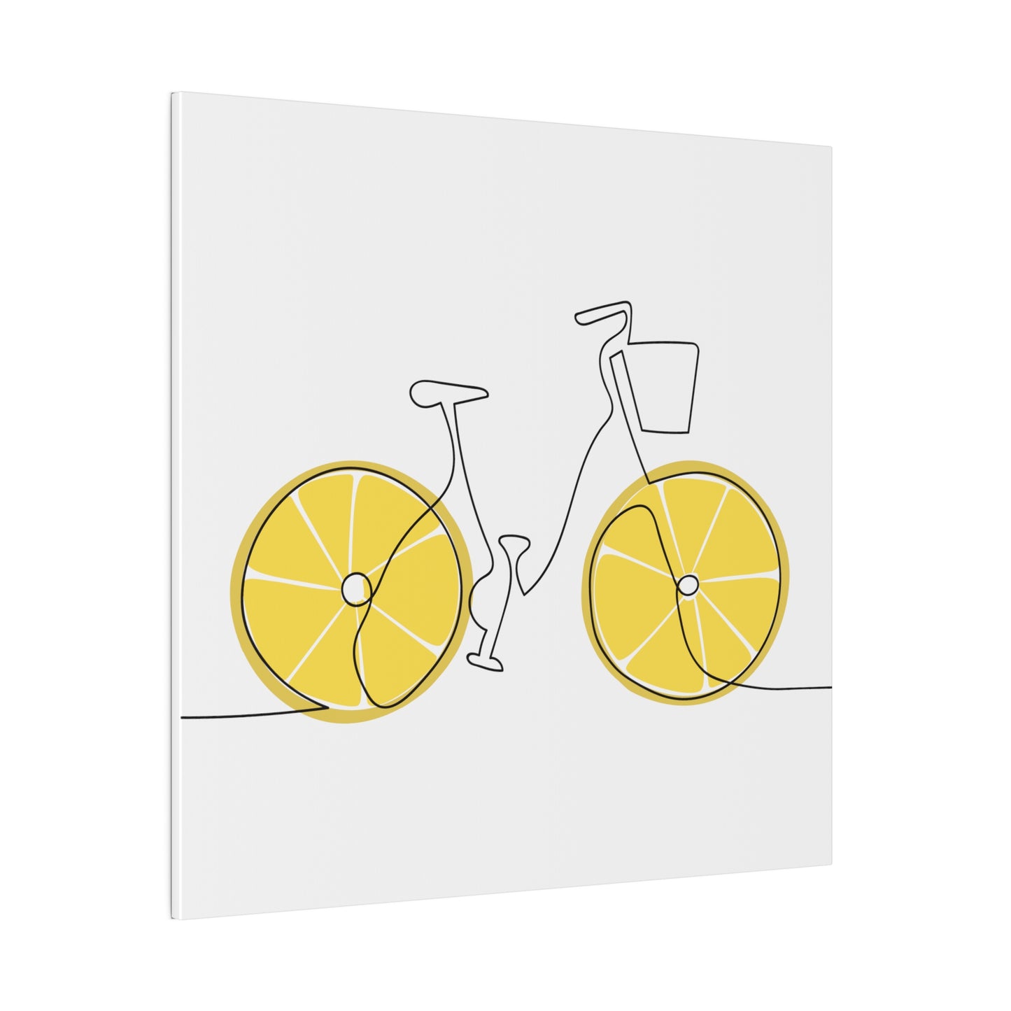 Lemon Wheel Bike Matte Canvas, Stretched, 0.75"