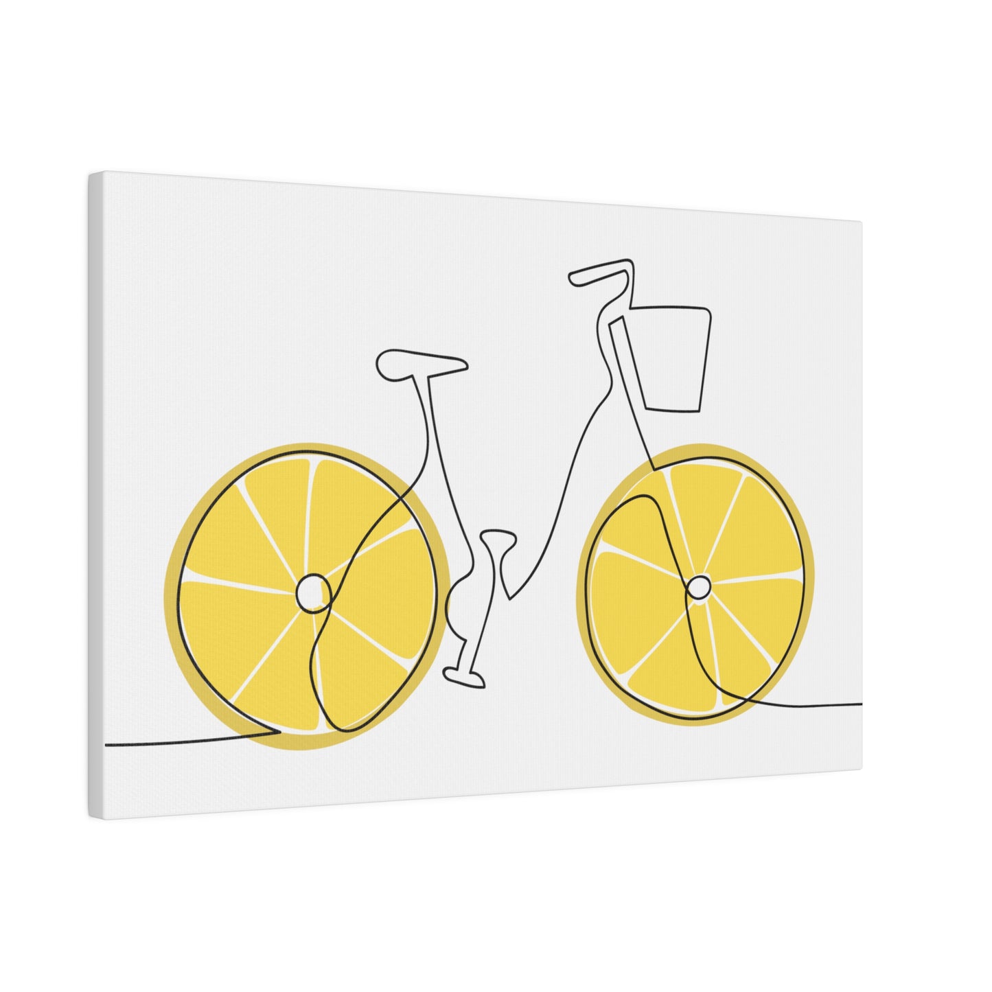 Lemon Wheel Bike Matte Canvas, Stretched, 0.75"