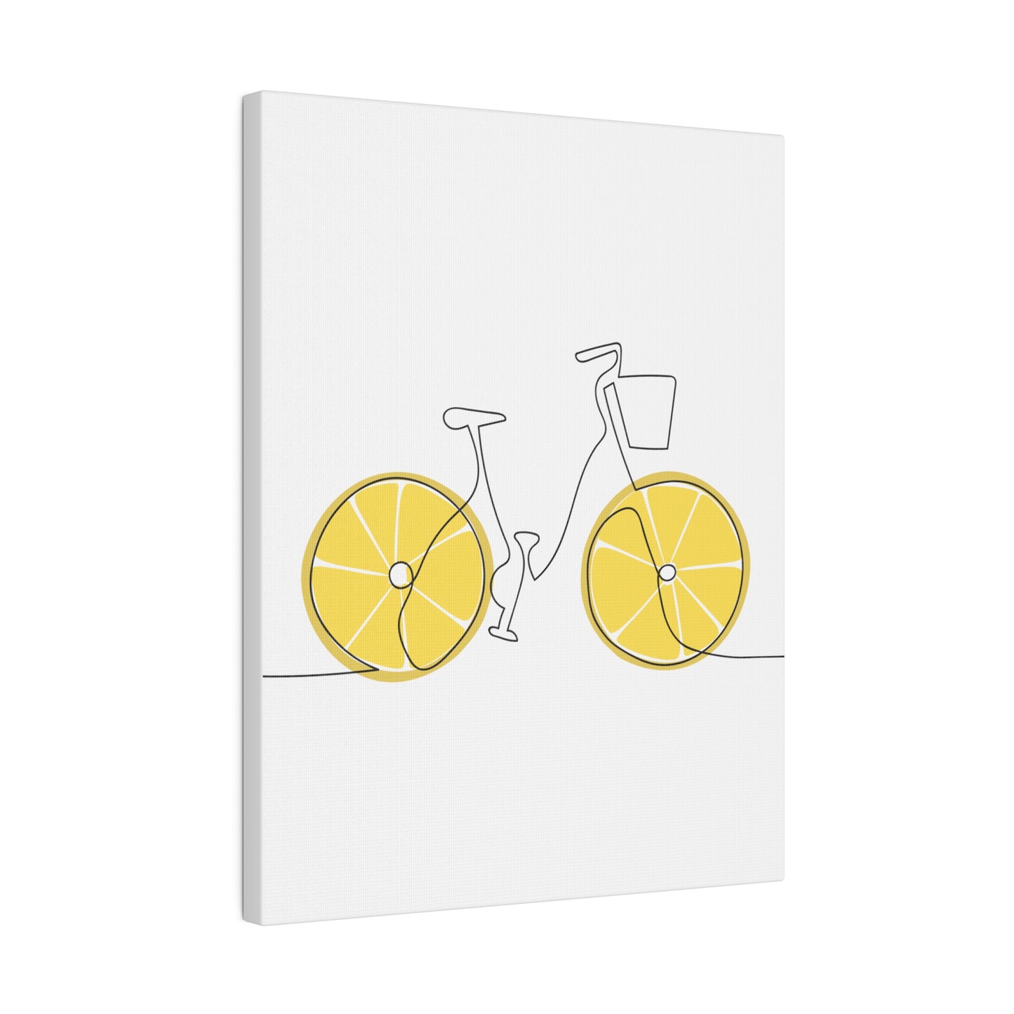 Lemon Wheel Bike Matte Canvas, Stretched, 0.75"