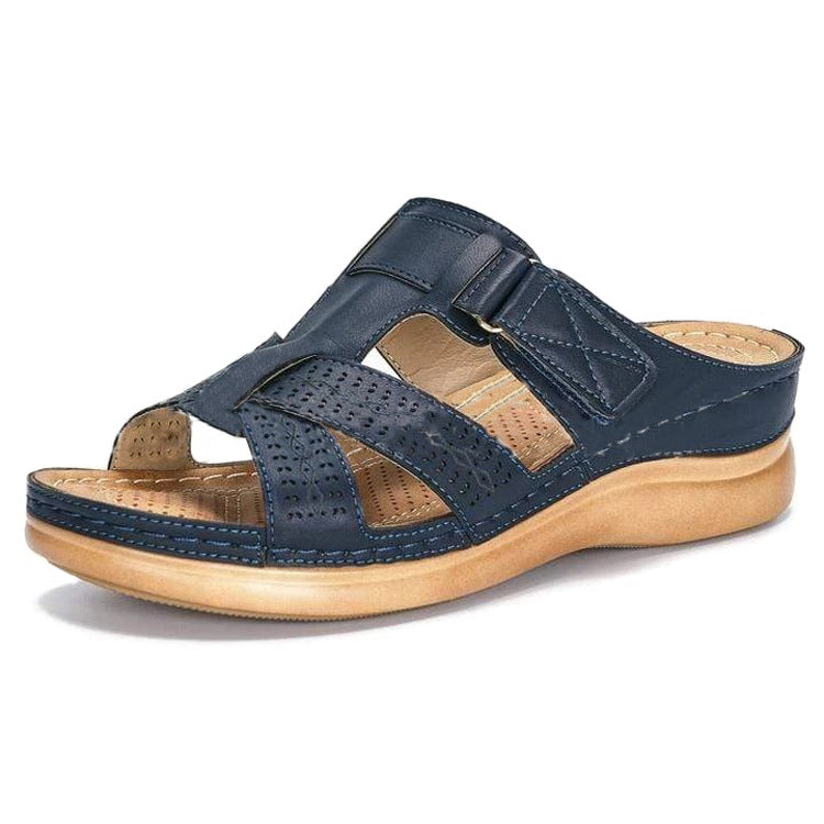 Large Size Wedge Sandals Hollow Cross Ladies Sandals