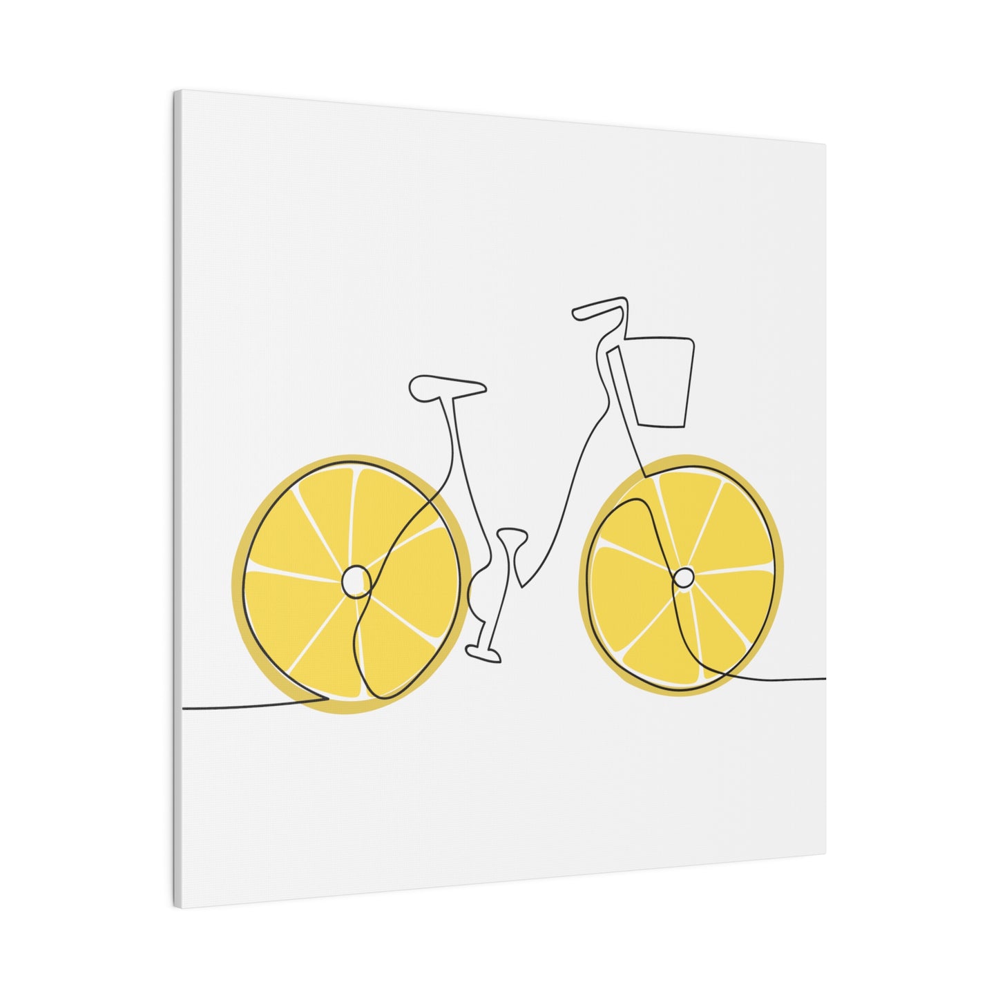 Lemon Wheel Bike Matte Canvas, Stretched, 0.75"