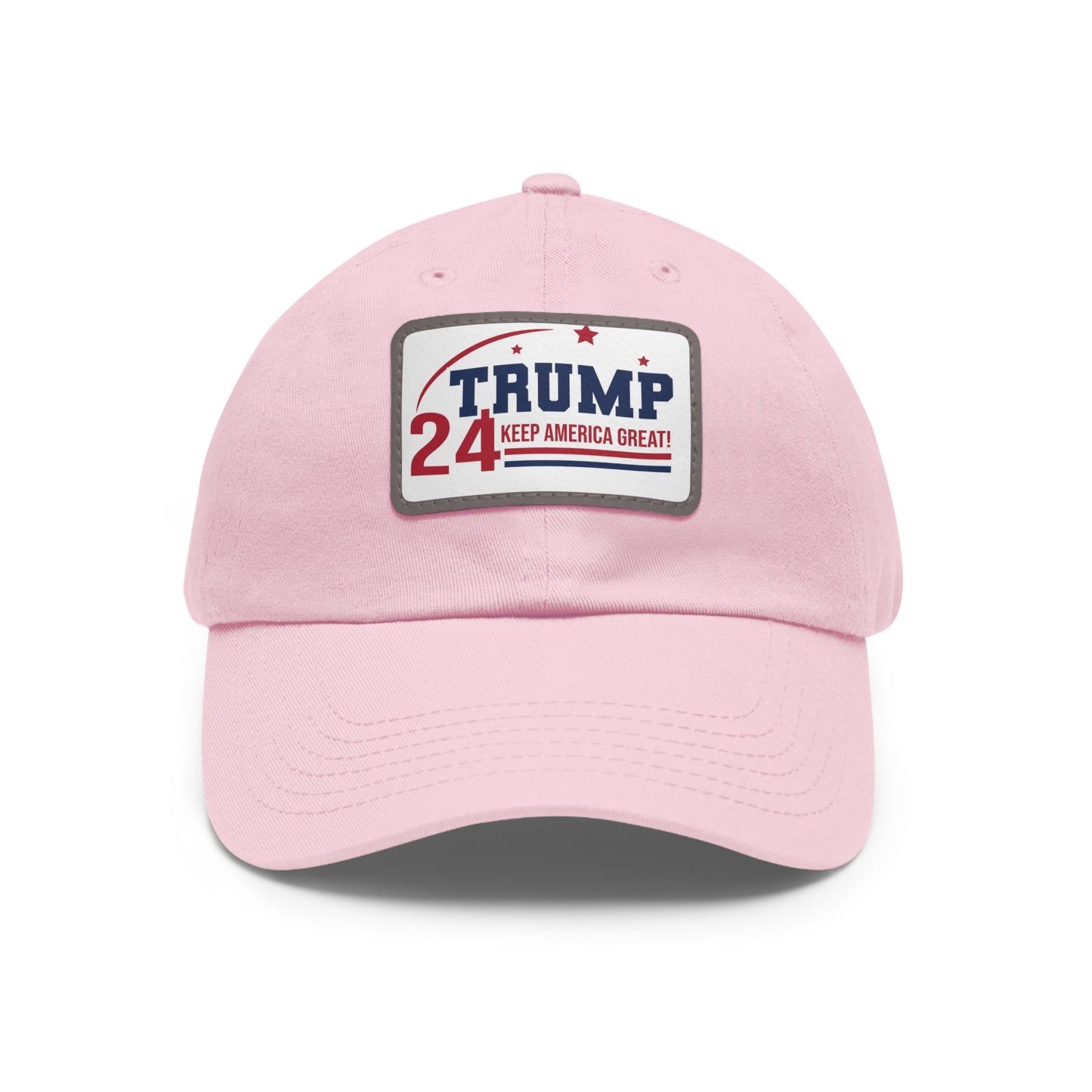 Trump 2024 Dad Hat with Leather Patch (Rectangle)