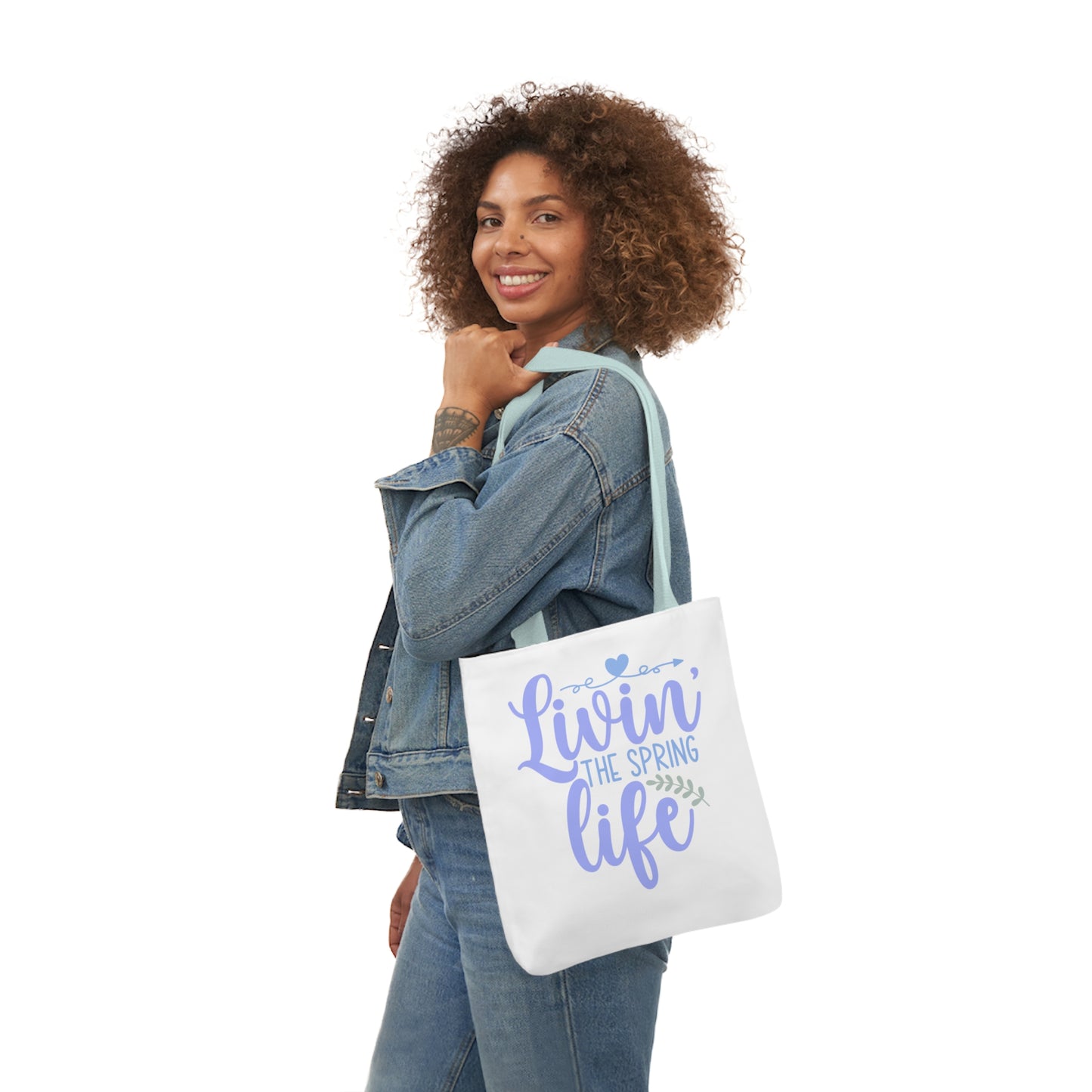 Livin' The Spring Life Canvas Tote Bag, 5-Color Straps