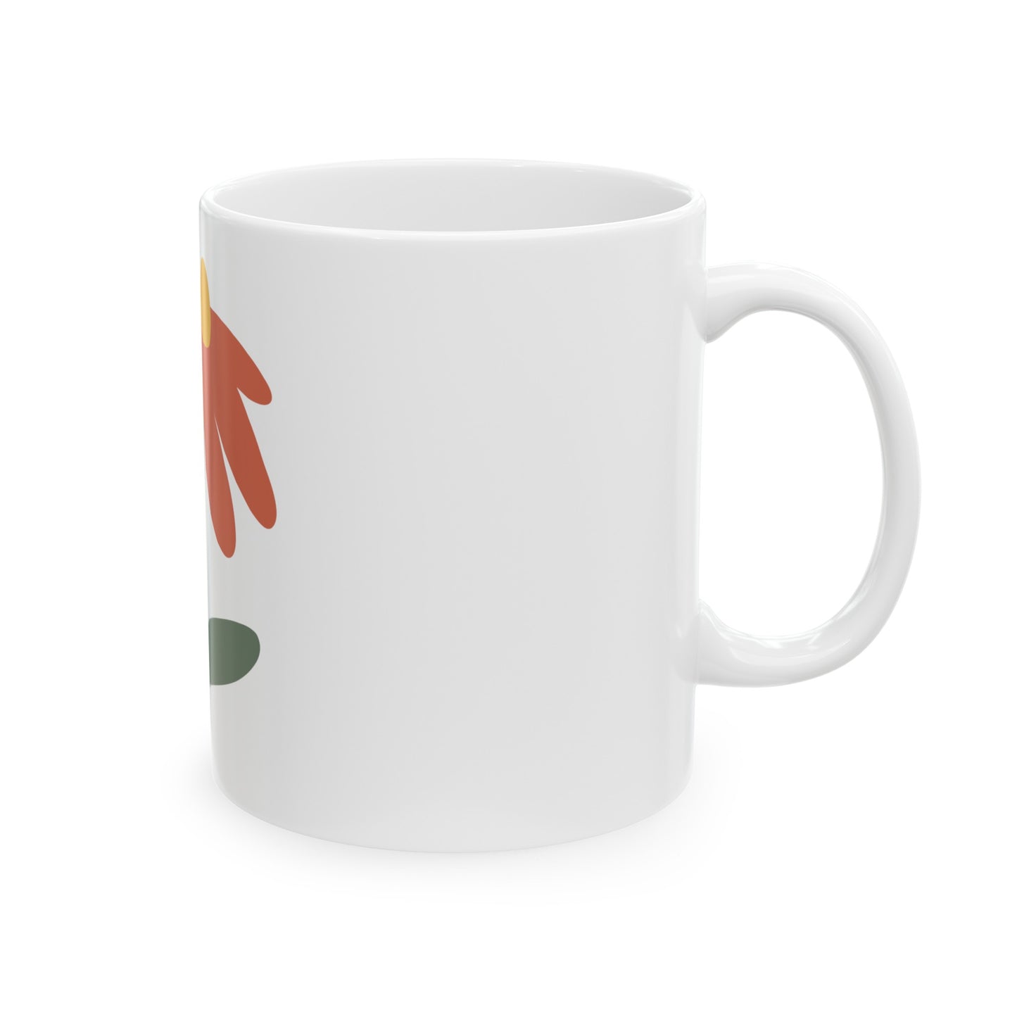 Flower Ceramic Mug, (11oz, 15oz)