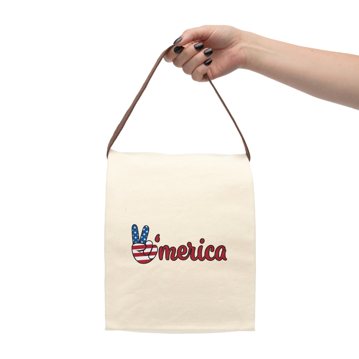 Peace-Flag Canvas Lunch Bag With Strap