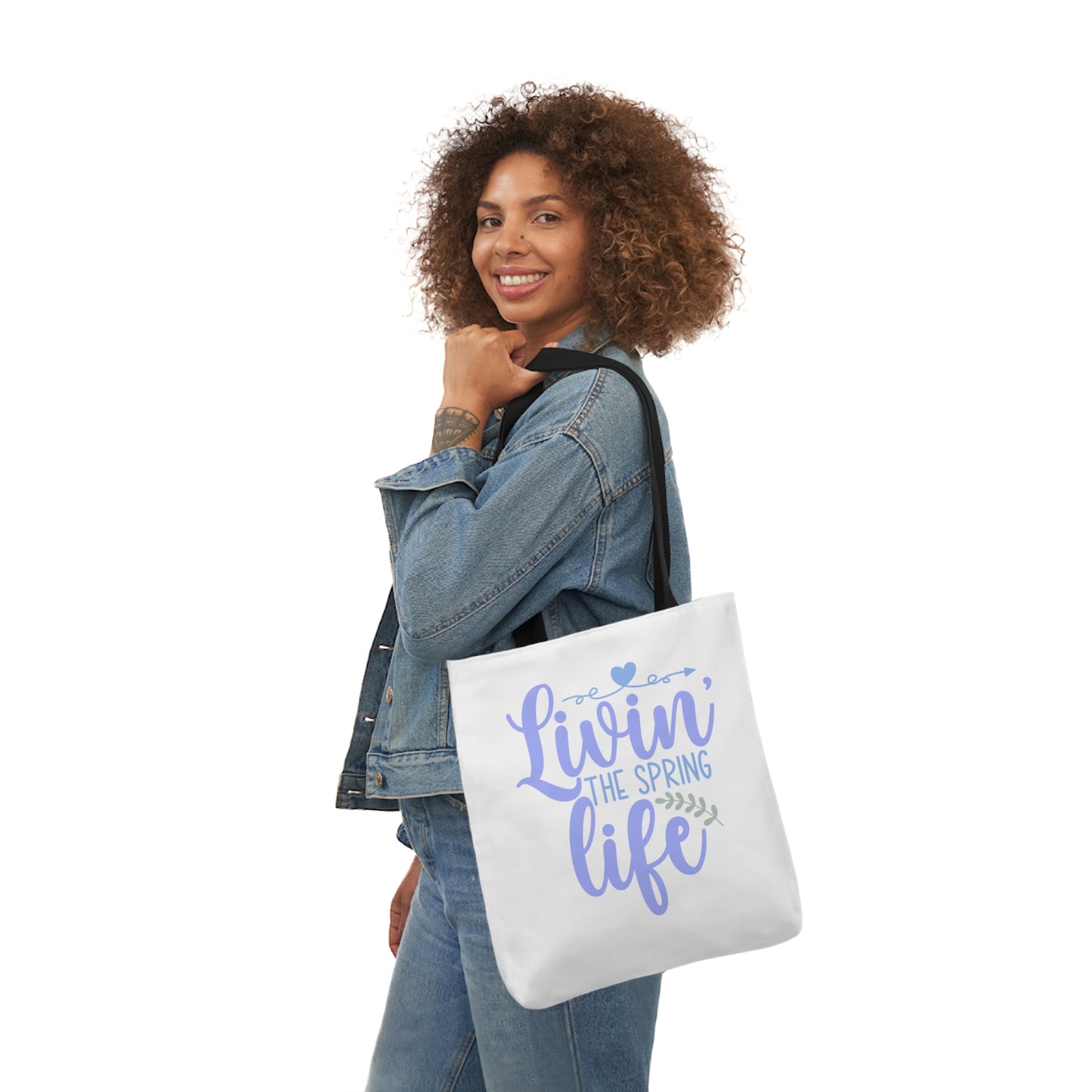 Livin' The Spring Life Canvas Tote Bag, 5-Color Straps