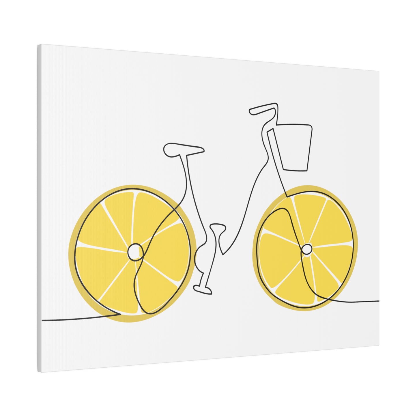 Lemon Wheel Bike Matte Canvas, Stretched, 0.75"