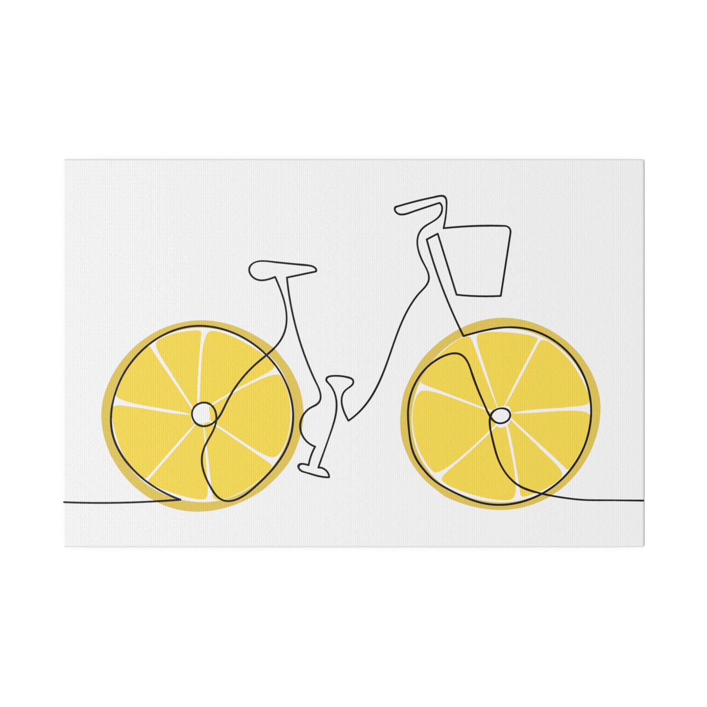 Lemon Wheel Bike Matte Canvas, Stretched, 0.75"