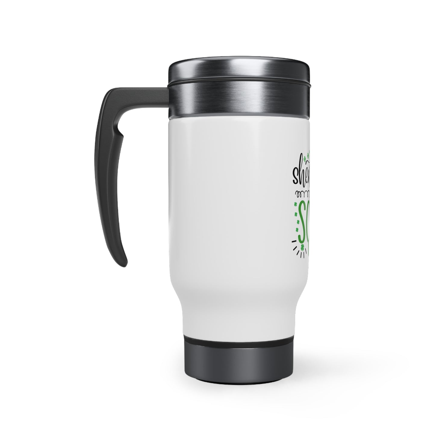 Shenanigan's Squad Stainless Steel Travel Mug with Handle, 14oz