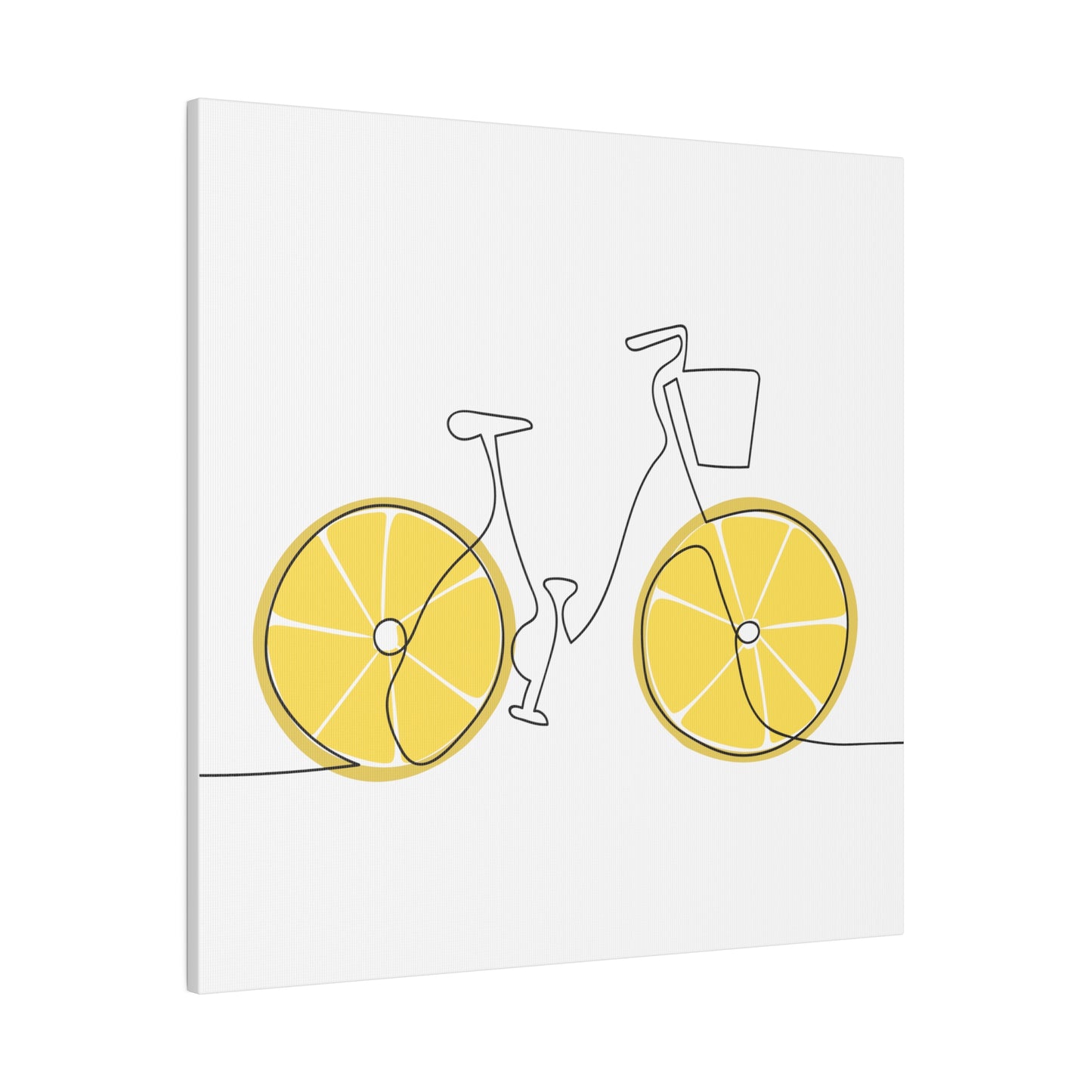 Lemon Wheel Bike Matte Canvas, Stretched, 0.75"