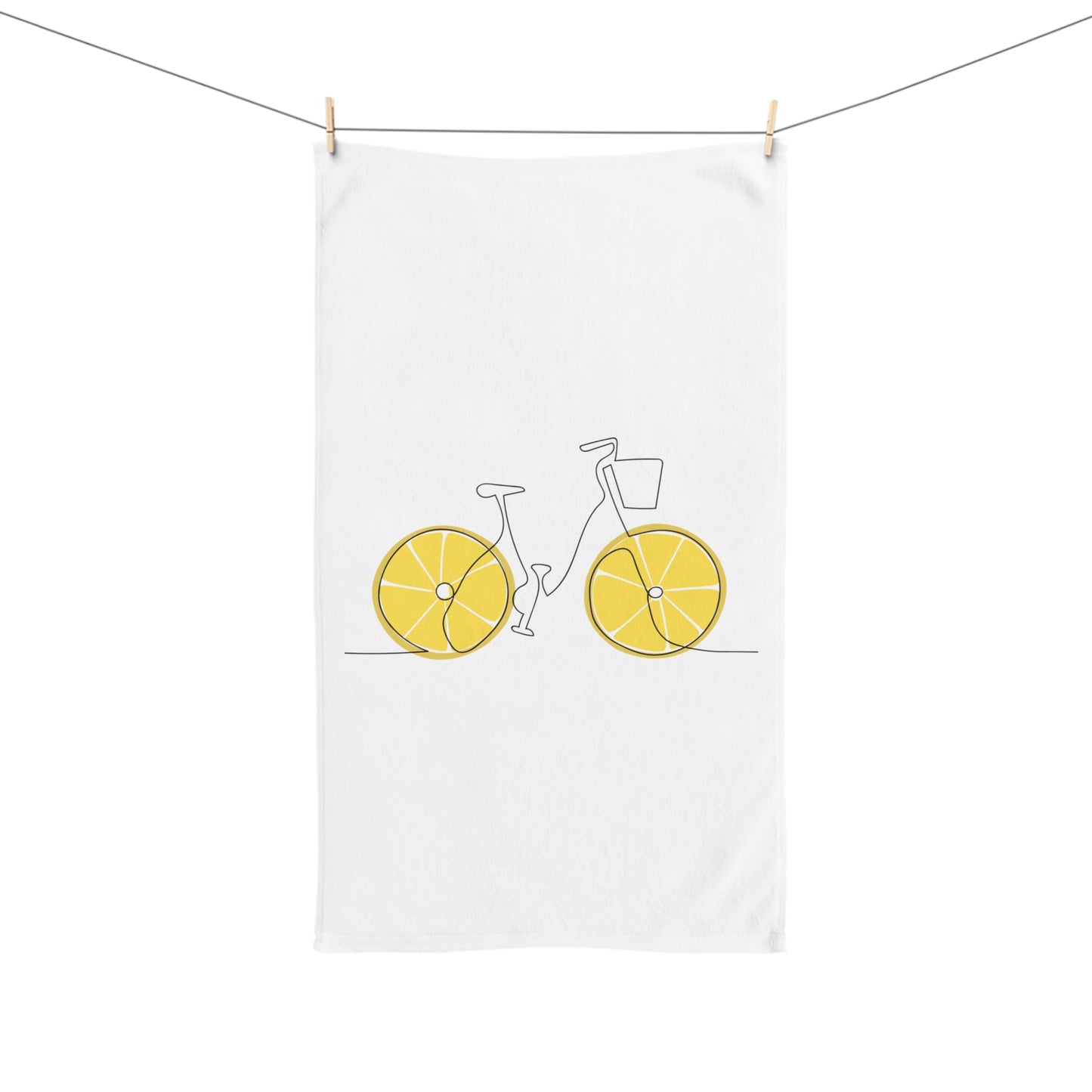 Lemon Wheel Bike Hand Towel