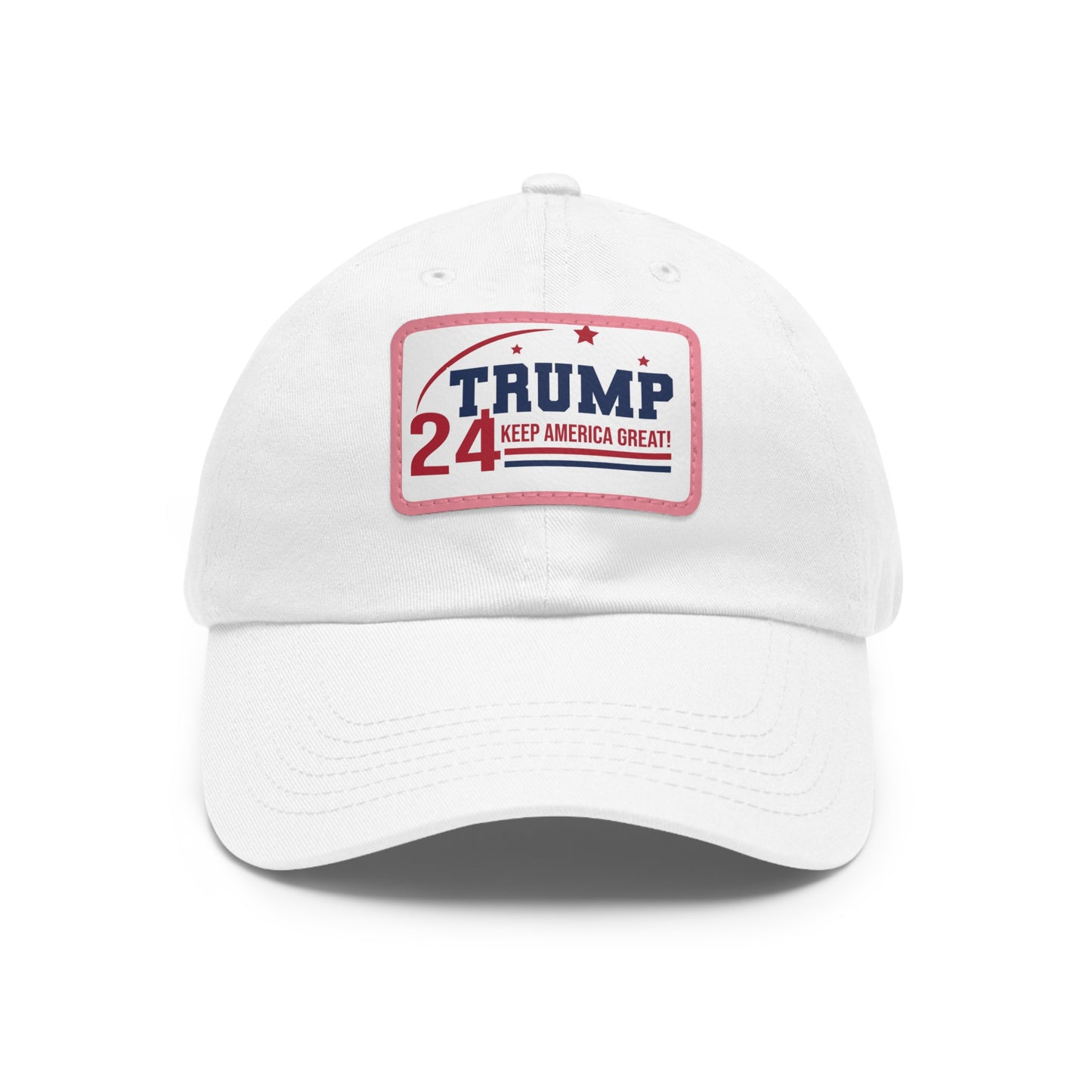 Trump 2024 Dad Hat with Leather Patch (Rectangle)