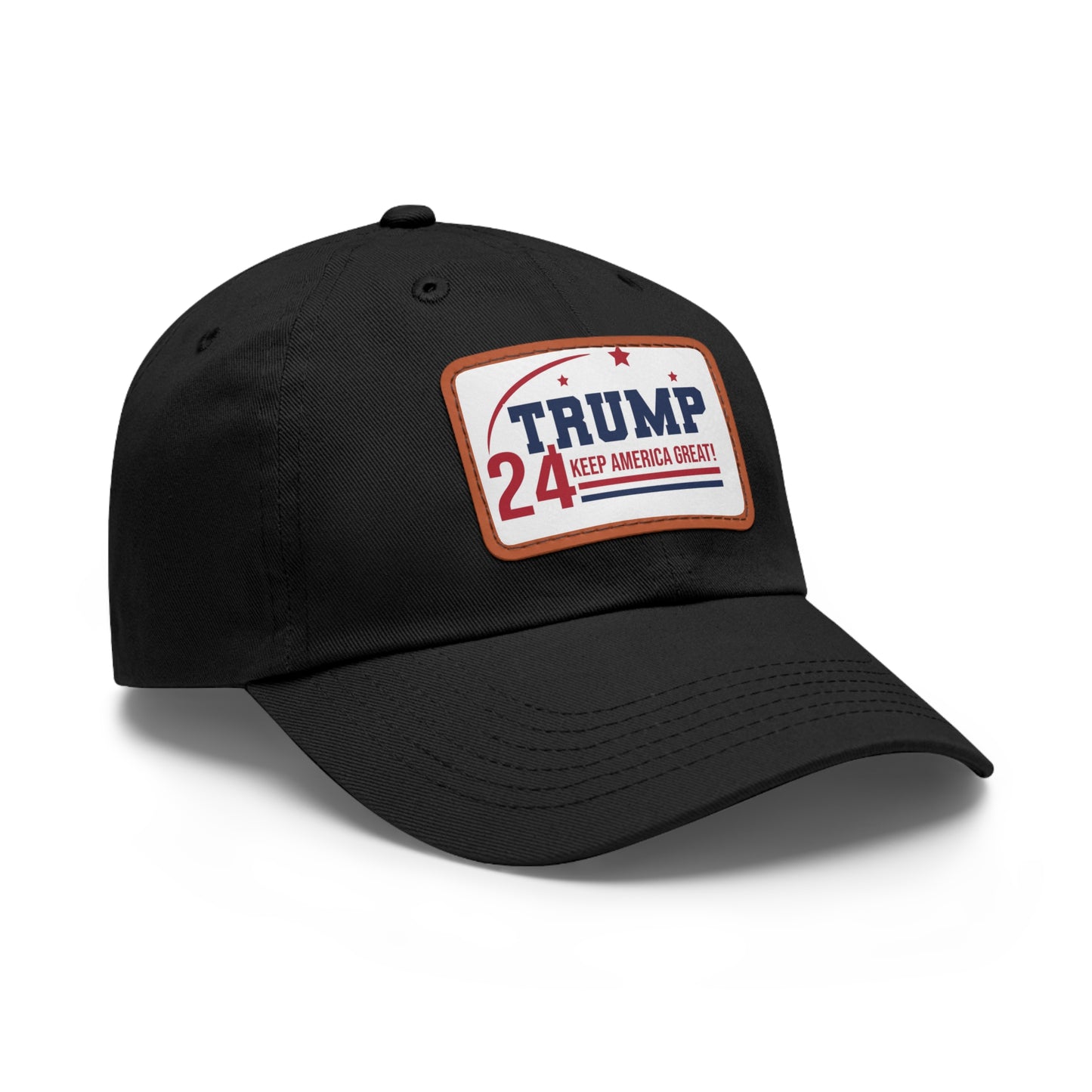 Trump 2024 Dad Hat with Leather Patch (Rectangle)